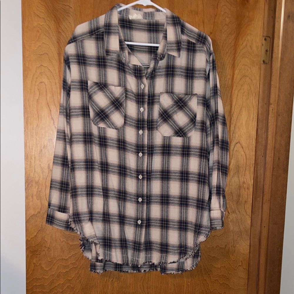 1.4.3. Story by Line Up Blue and Tan Plaid Shirt, 1X